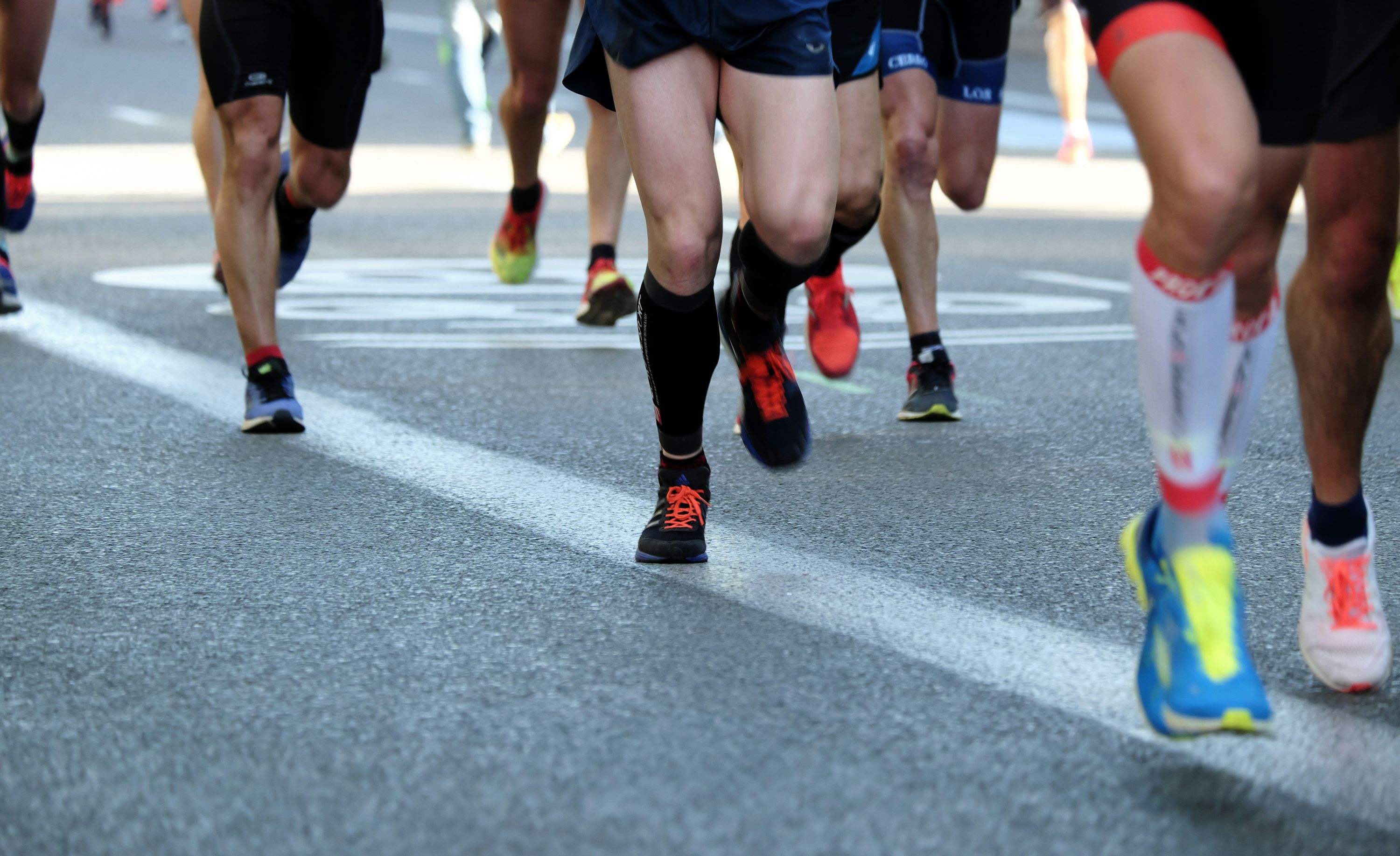 A number of runners feet